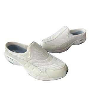 Easy Spirit Traveltime Shoes Womens Size 10W White Mule Clog Slip On Comfort
